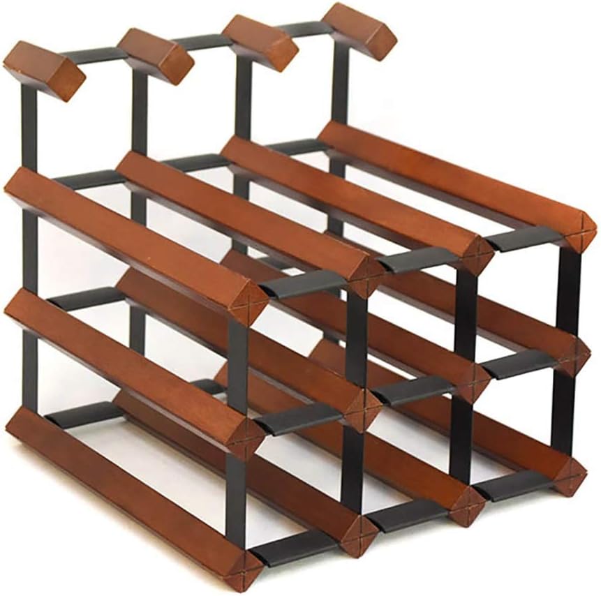 Wood Metal Wine Rack Creative Oblique Wine Rack 612