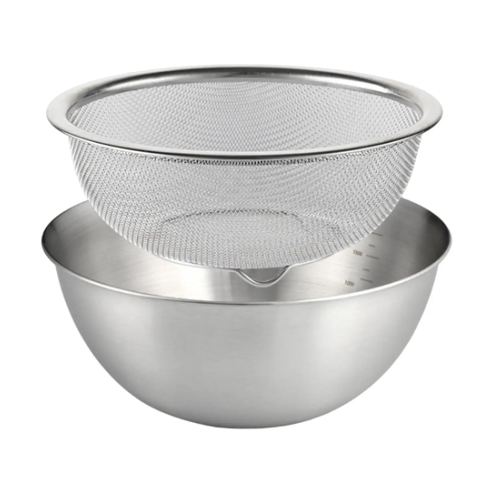 Colador De Arroz De Acero Inoxidable Colador microporoso de acero inoxidable 304 con cuenco for lavar verduras, frutas y arroz escurrir pasta cocida(24cm)