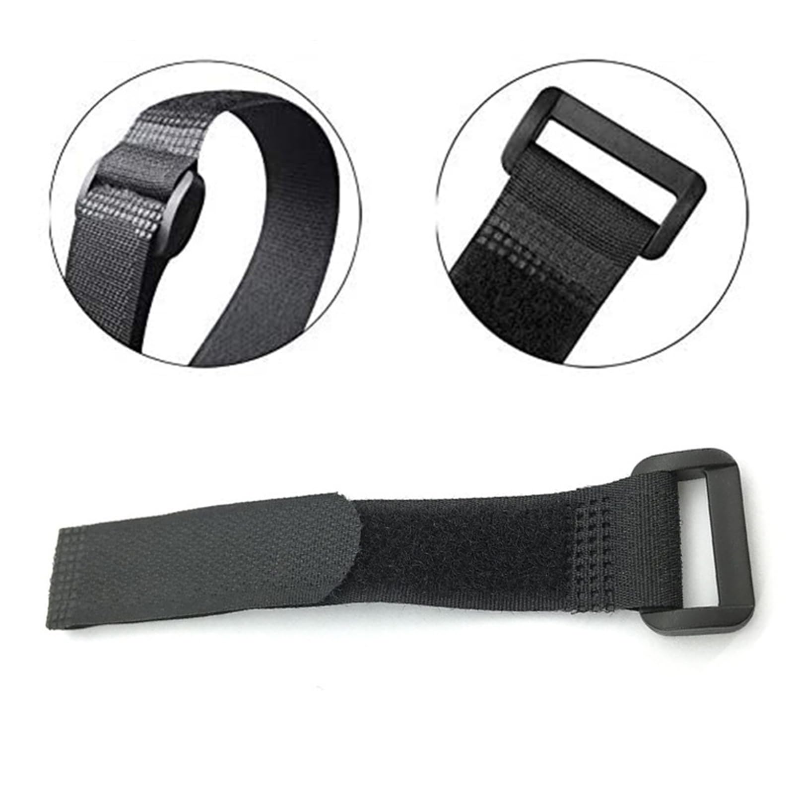 10 Pack Hook and Loop Straps Reusable Cable Ties Cable Organisers(300mm x 25mm), Black - Image 4