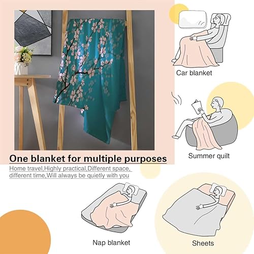 Miniatura 4 de Manta refrescante Cobijas para El Frio con diseño de flores rosadas, cálida, acogedora, gruesa, 40 x 50 pulgadas