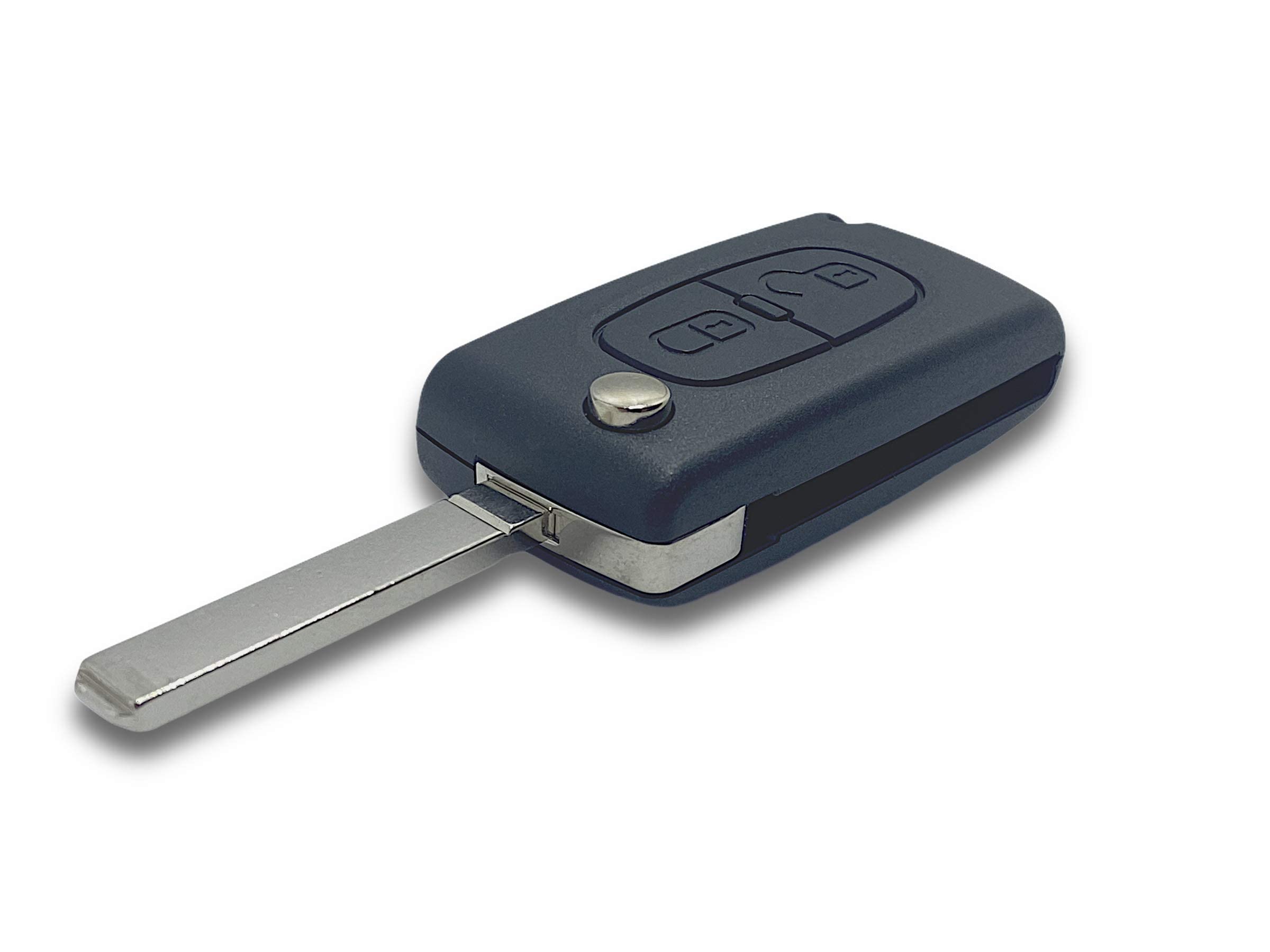 Guscio Telecomando Per Citroen C1 C2 C3 C4 C5 - Con Portachiavi In Pelle, Solo Scocca Esterna - Foto 2