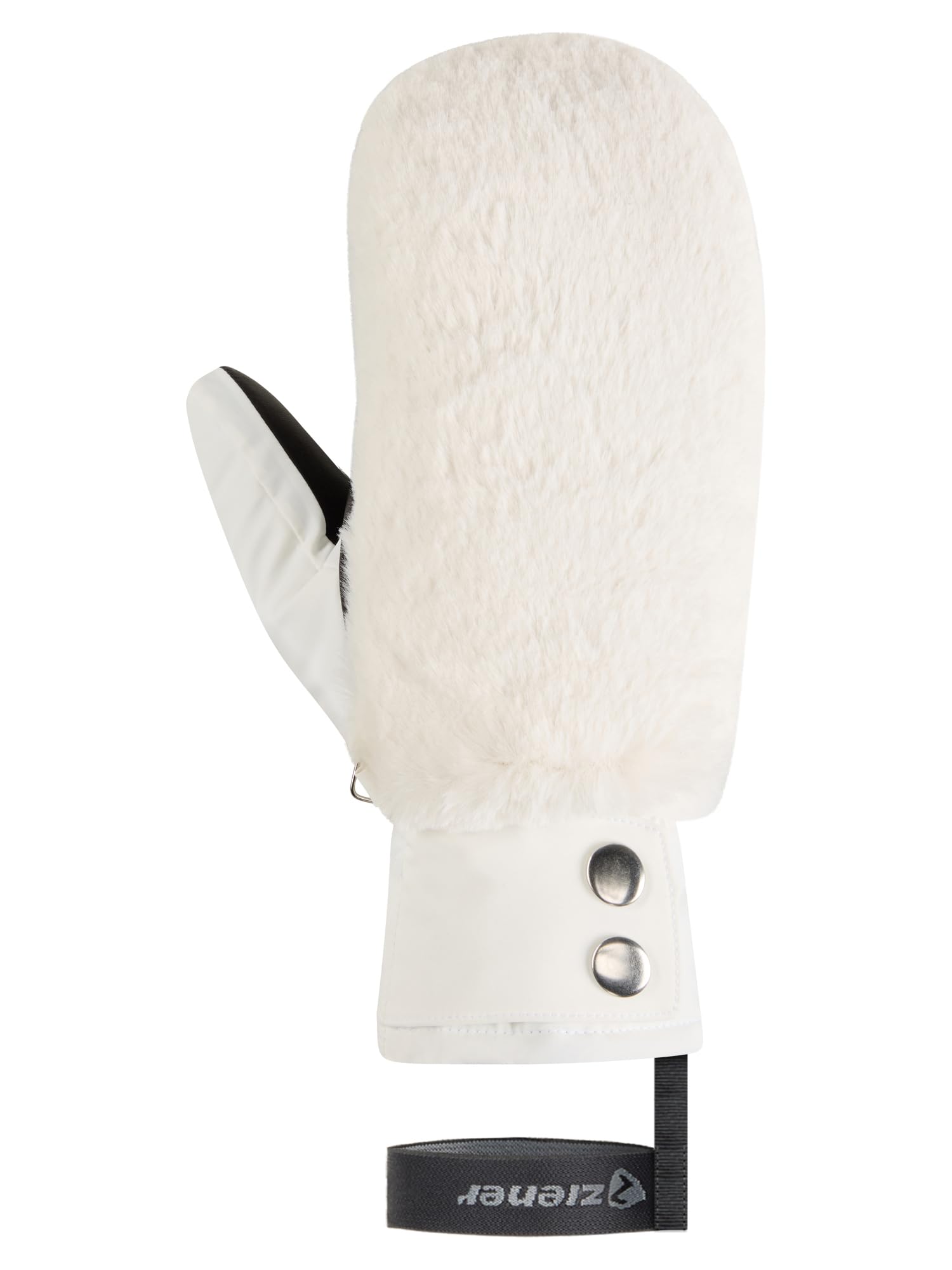 Ziener Damen Katniss-Z Ski-Fäustling/Wintersport | Thermoshield, Lederinnenhand, Kunstfell, White, M