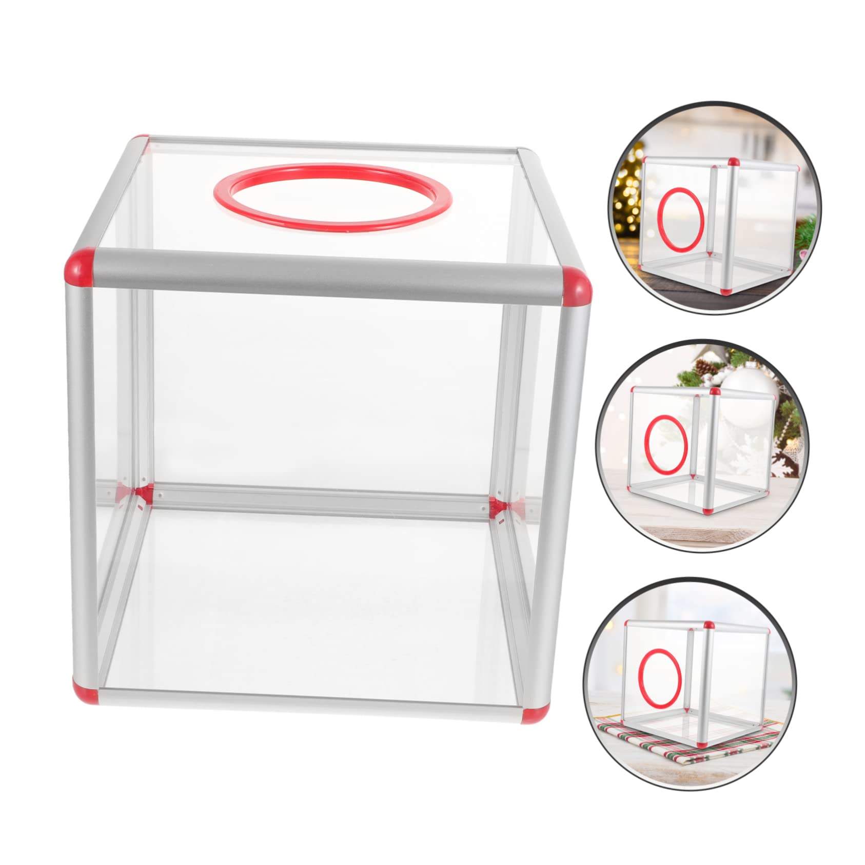 SHINEOFI Caja de Rifa de Acrílico Transparente para Sorteo Diseño Ranura y Capacidad para Billetes Adecuado para Bodas y Reuniones Empresariales