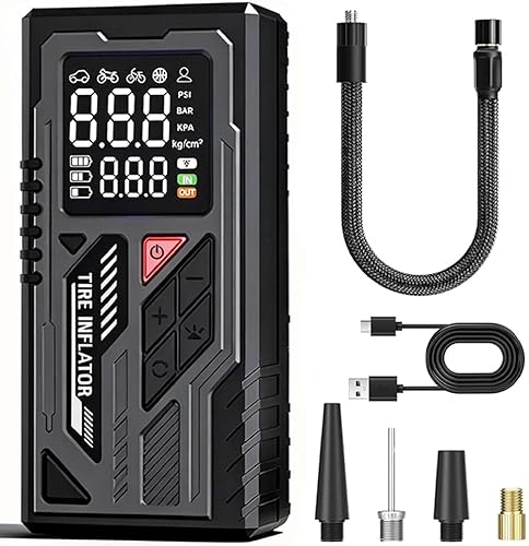 Inflador de neumáticos, compresor de aire portátil, bomba de aire inalámbrica inteligente de inflado rápido para neumáticos de automóvil, bomba
