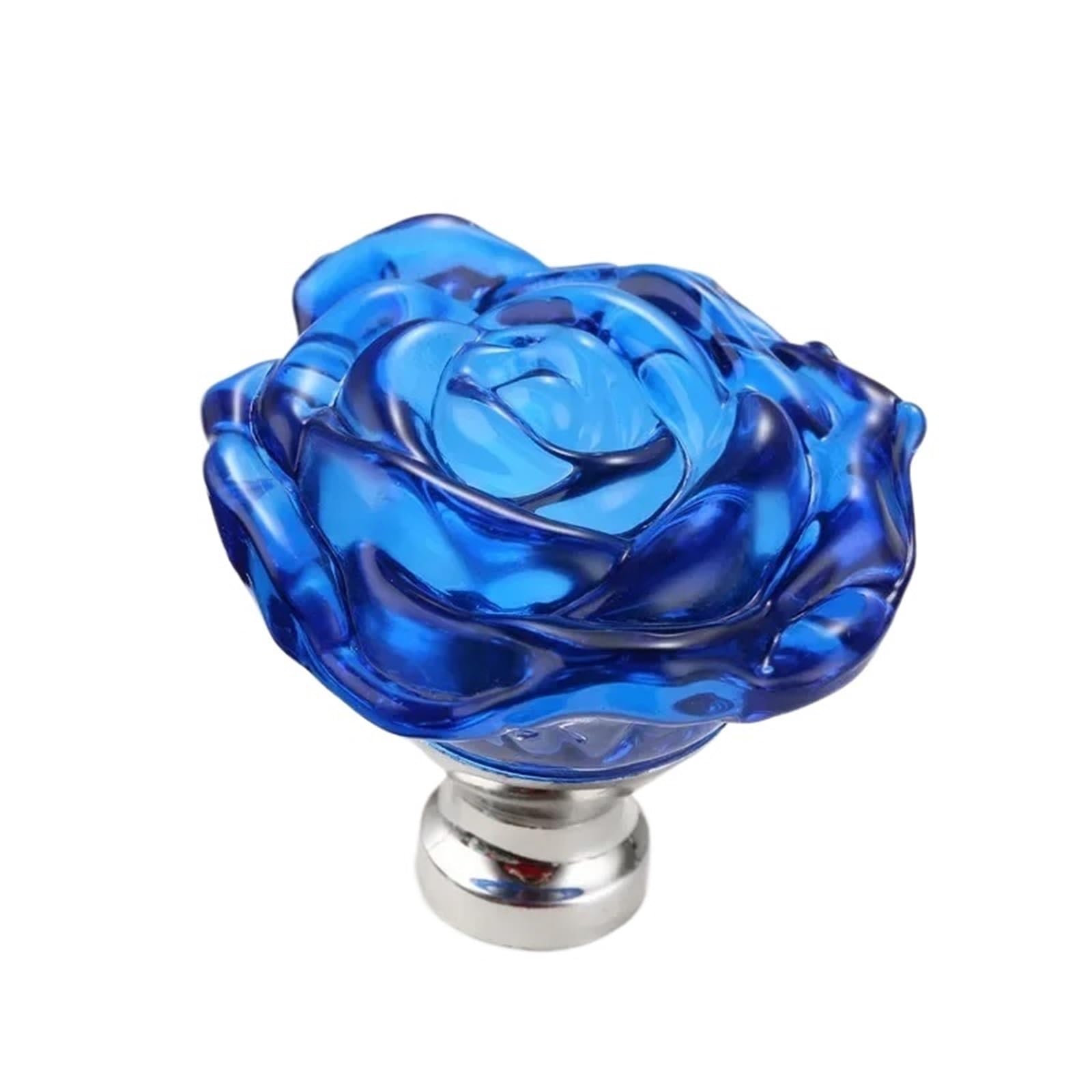WEQYFDC Crystal Ball Cabinet Door Handle 2pcs 50MM Crystal Rose Glass Handle Cabinet Knob Drawer Pull Handle Kitchen Door Wardrobe Hardware Furniture Knobs Handles(50MM Blue Knob)