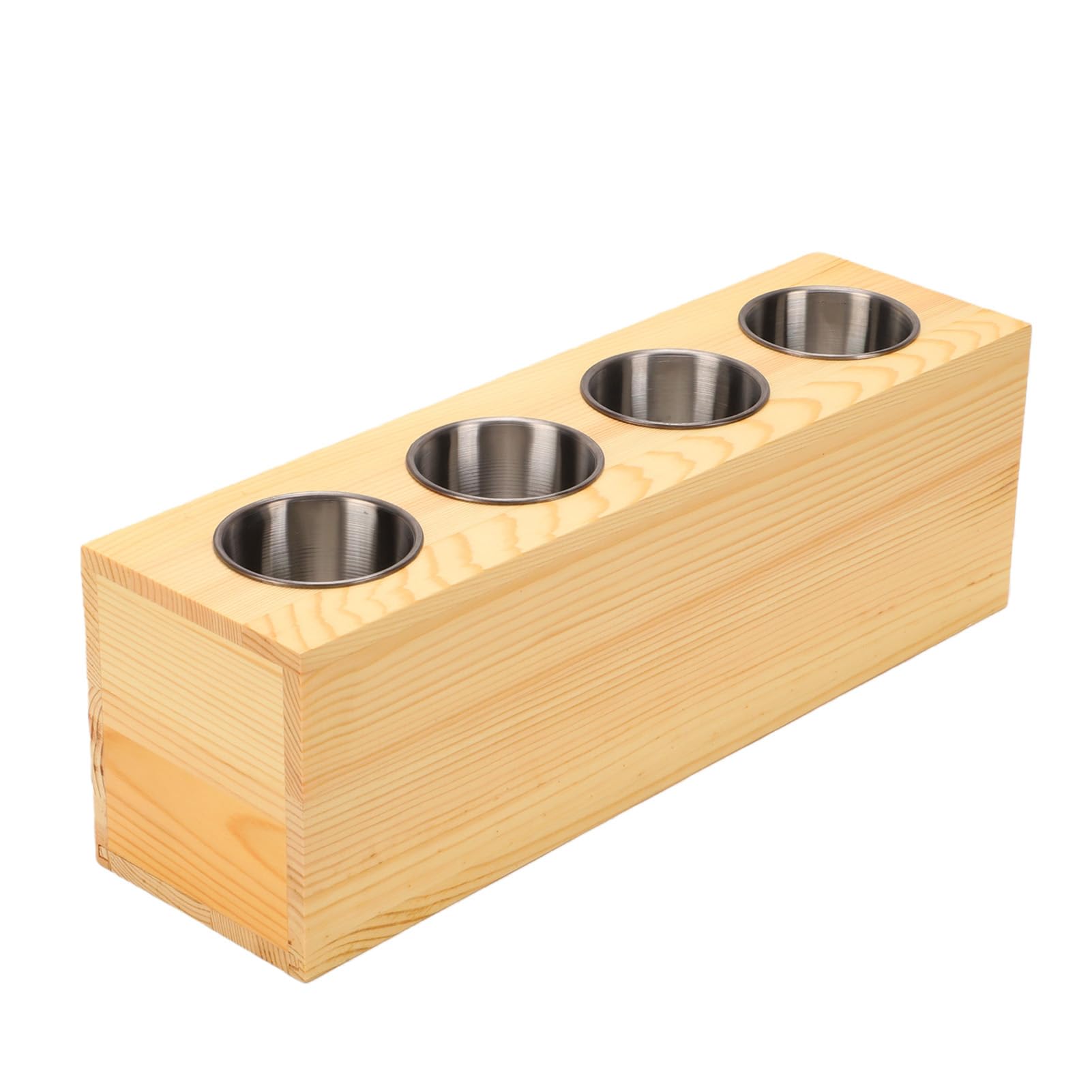 Semme Podgrzewacz Oleju do Masażu, Drewniane i Aluminiowe Wzornictwo na 4 | Drewniana Budowa, Cztery Aluminiowe Butelki, Podgrzewacz Olejków Eterycznych, Użycie Aromaterapeutyczne, kompatybilność z