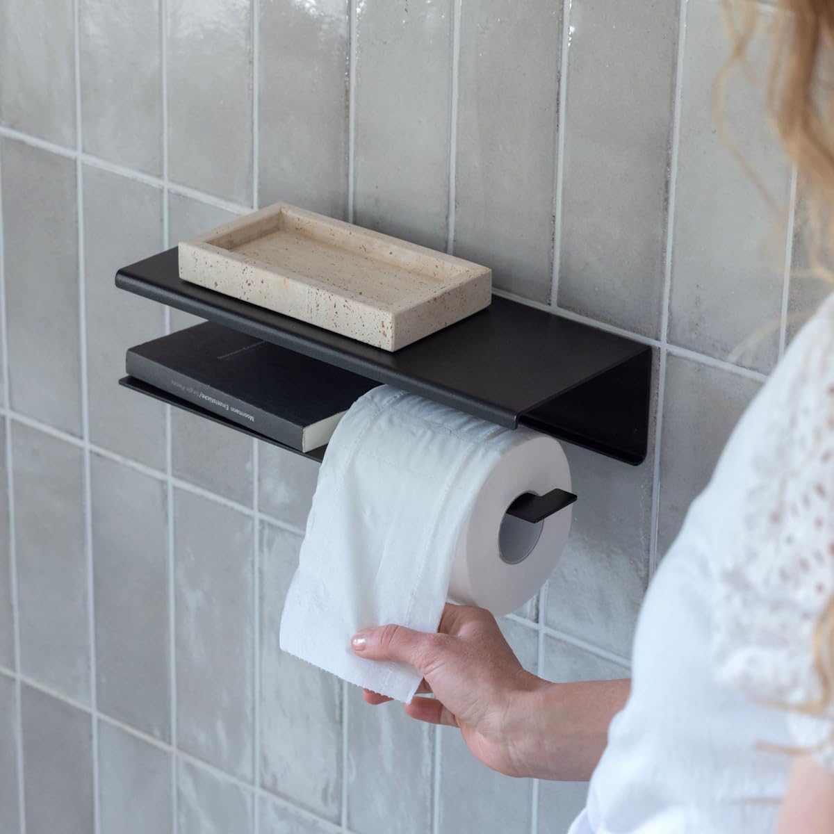 YOUS® Premium Toilettenpapierhalter Keep On Rolling (Verkehrsweiss)