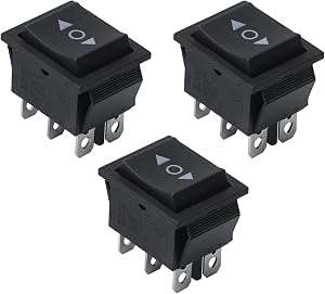 Întrerupător basculant APIELE KCD2-223-JT cu 3 poziții, 6 pini, DPDT, 10A 250V, cu revenire automată