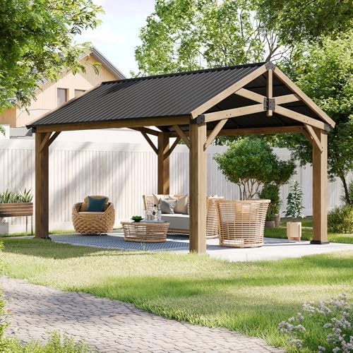 LET’S Patio Cedar Wood Gazebo
