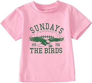 Toddler Girl Boy Game Day Football T-Shirt Sundays are for The Birds Shirt Short