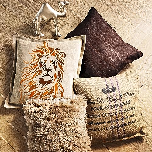 FINGERINSPIRE Stammes Löwen Schablone Zum Malen 29.7x21 cm Große Löwen Zeichnungsvorlage Kunststoff Haustier Tier Thema Malschablone Für Heimwerker Handwerk Handarbeit Zuhause Wand Boden Dekor