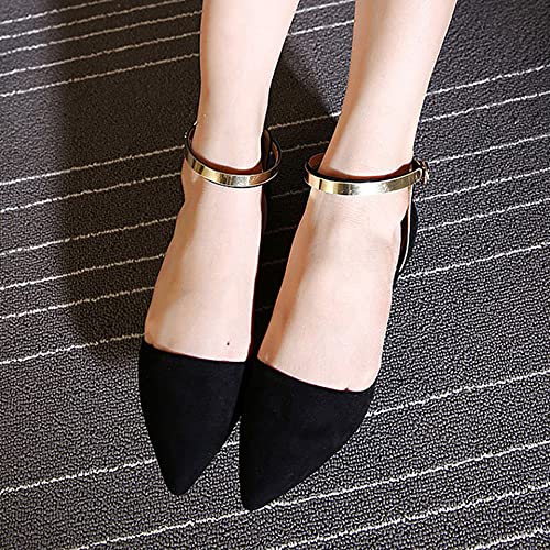 ChaiRong Zhou Women's Elegant Ankle Buckle Flat Shoes Classic Comfortable Pointed Toe Ballerina Ballets3