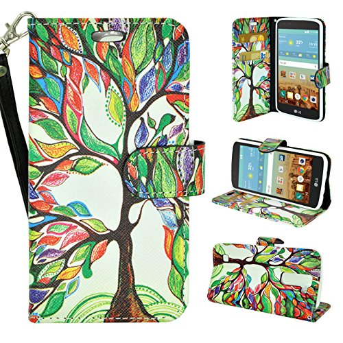 Lg K7 Wallet Case,Lg Tribute 5 Case, Customerfirst, Wallet Leather Case Premium Pouch Id Credit Card Cover Flip Folio Book Style With Money Slot For Lg K7 (Dreamy Tree) #TOP16