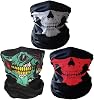 Geila 3 Pack Seamless Skull Face Tube Mask Breathable Neck Warmer Face Cover Headband Scarf Motorcycle Head Wrap