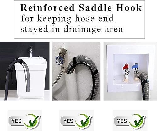 Miniatura 5 de Conjunto de guía de manguera de drenaje de forma ajustable universal para fregadero de cocina, lavadero, bañera, lavadora, soporte de manguera de