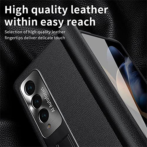 Coque Samsung Z Fold 4 coque de protection intégrale antichoc en cuir gris - 2