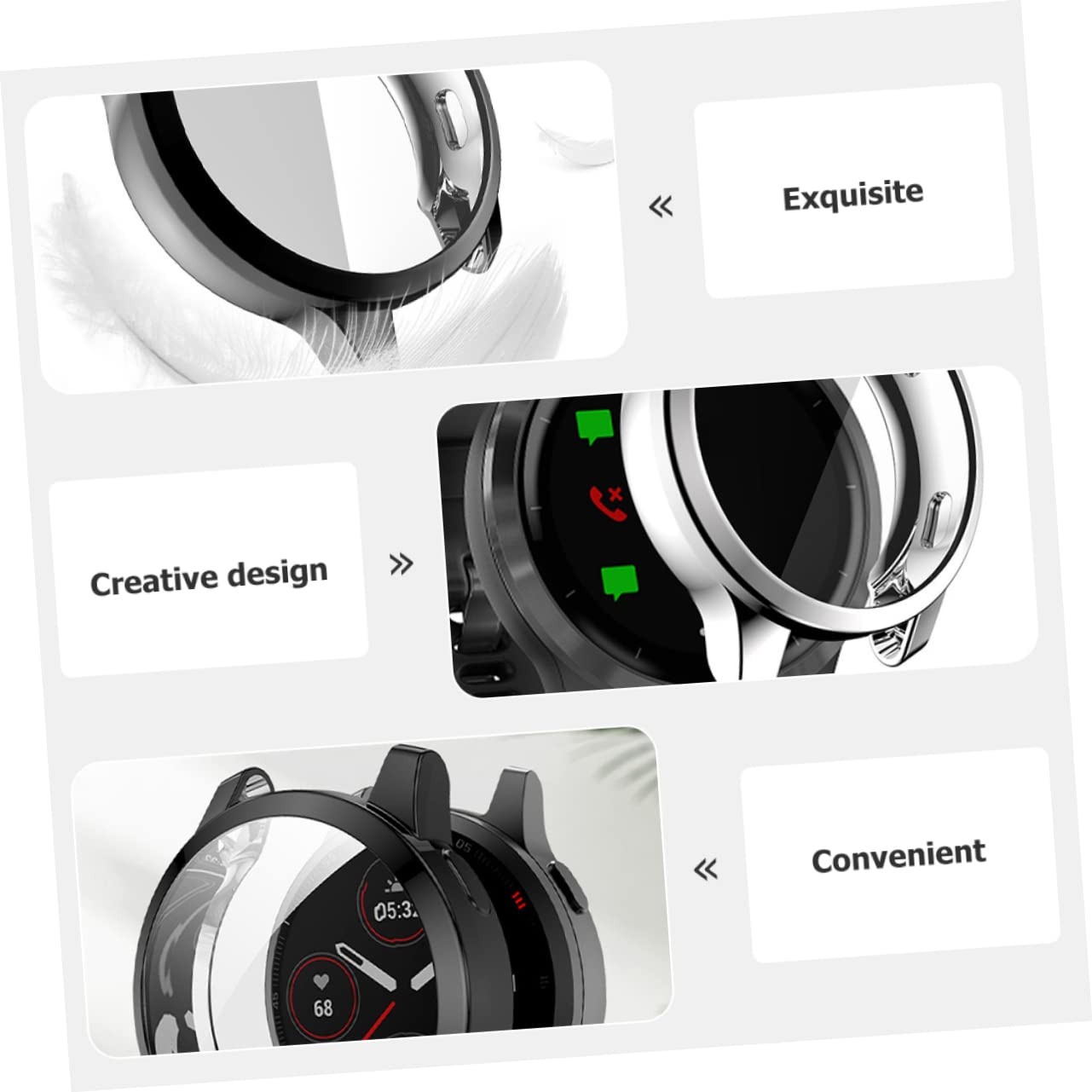DOITOOL 30pièces Écran TPU pour Montre Venu Étui De Complète Modernes Aux Rayures Et Et Confortable