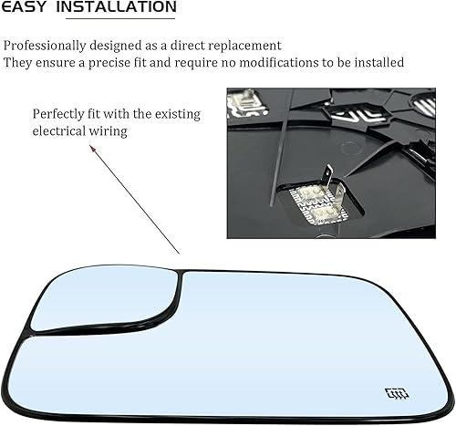 Miniatura 10 de Espejo de repuesto para espejo de punto ciego del lado derecho del pasajero para espejos Dodge Ram 1500 2500 3500 - Vista lateral convexo 5161010AA