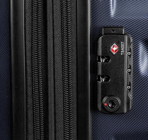 DELSEY PARIS Alexis Durable Luggage Set, Expandable & Lightweight 4-Wheel Spinners, Easy Grip handles for Smooth Journeys, TSA-Lock Incorporated, Men and Women, Navy, 3-Piece Set (21"/25"/29")4