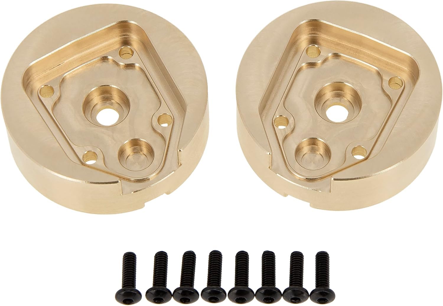 MEUS RACING UTB18 Brass Rear Outer Portal Covers Weights for Axial UTB18 Capra Trail Buggy #AXI212012, 2pcs 65g/pc (Gold)