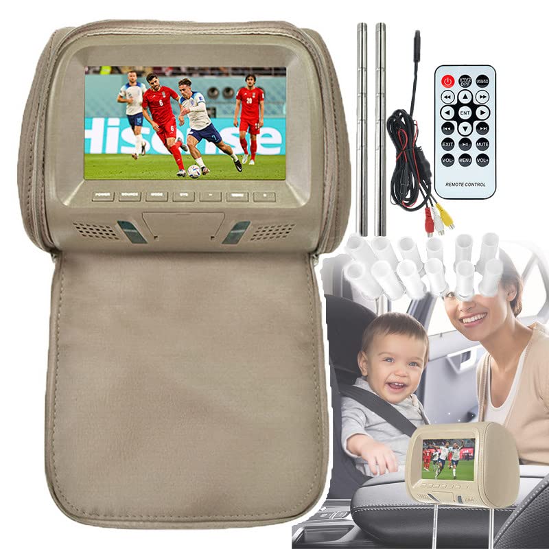 7 Inch Car Headrest Monitor, Av/mp5/with Zipper Headrest Car Monitor, Rear Seat Entertainment Multi-media Player, for Dvd Player and Video,MP5withzipper