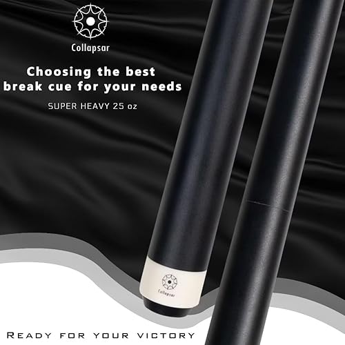 Miniatura 2 de Collapsar Heavy Hitter - Taco de salto de salto de 25 onzas, 3 piezas, punta fenólica de 0.551 in, palo de billar de 25 onzas Mate negro,naranja