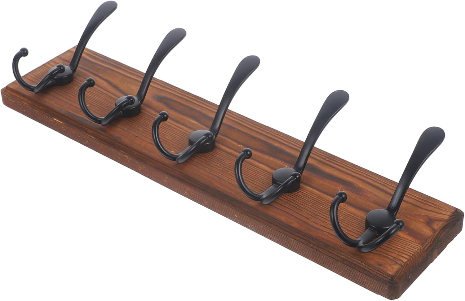 1pc Wall Mount Wooden Key Hook Rack for Coats Hats and Towels Stylish Easy to Install Heavy Duty Design for Hallway and Entryway Organization