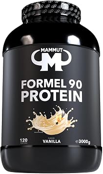 Mammut Nutrition Formula 90 Protein Powder Vanilla - 3kg - 4-Component Whey Protein Powder with Soy Protein Isolate Milk Protein Egg Protein & Vitamin B6 - 77% Protein