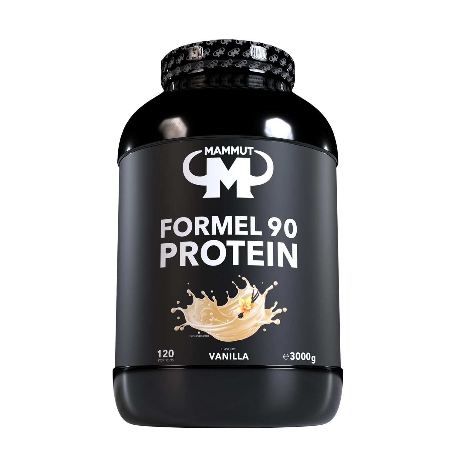 Mammut Nutrition Formel 90 Proteinpulver Vanilla – 3kg – 4-Komponenten Whey Protein Pulver mit Sojaproteinisolat, Milchprotein, Eiprotein & Vitamin B6 – 77% Eiweiß