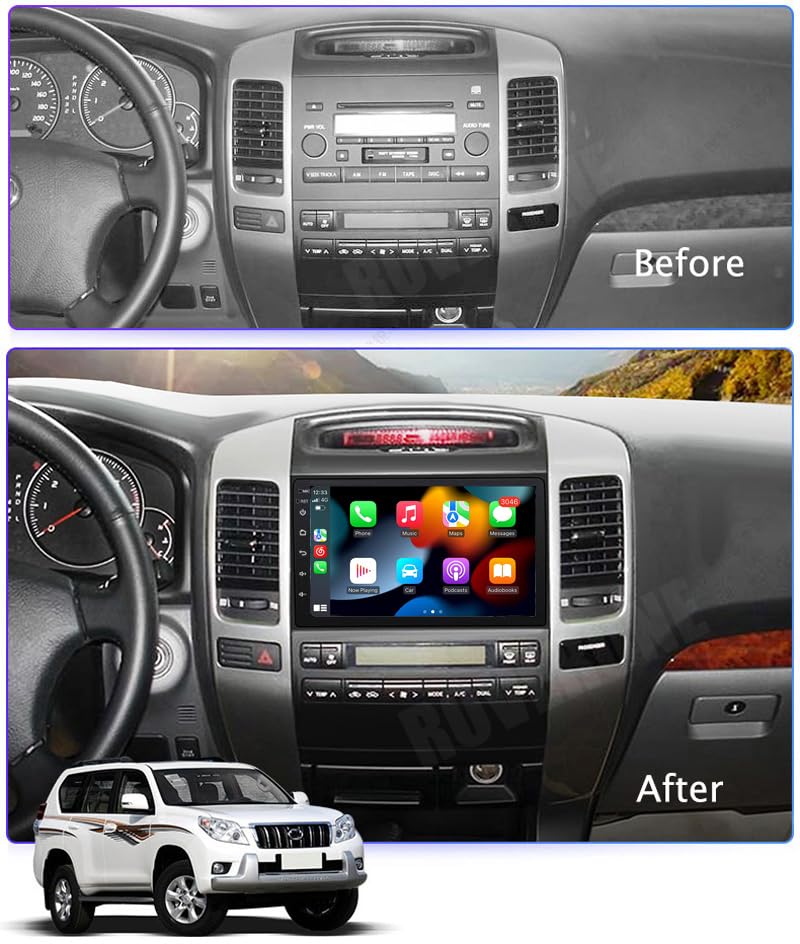 Autoradio GPS Toyota Land Cruiser Prado 120 LC120 2004-2009 Android Auto Stéréo - 3