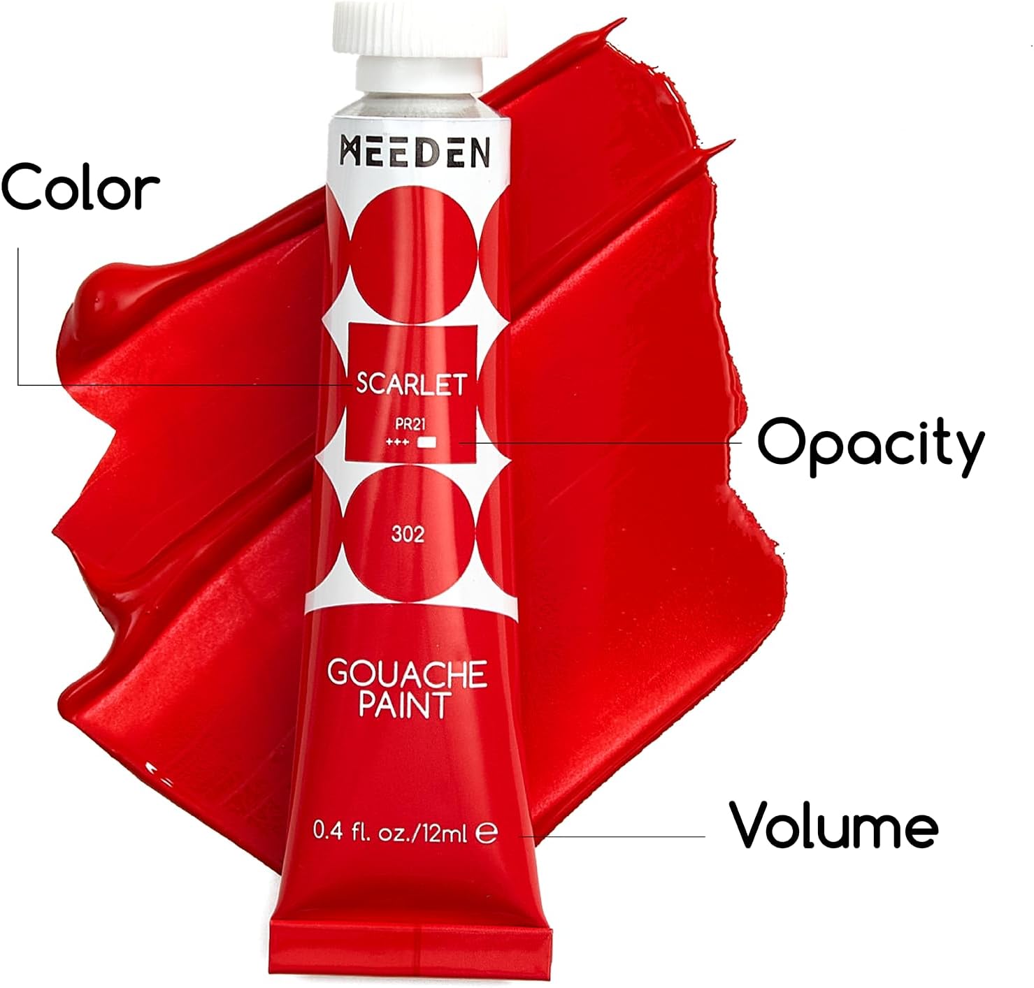 MEEDEN Gouache Paint Tube Set - 48 x 12ml (0.4 oz) Colors Art Paint Supplies for Artists Students Beginners - Rich Pigment Art Paints for Canvas Painting