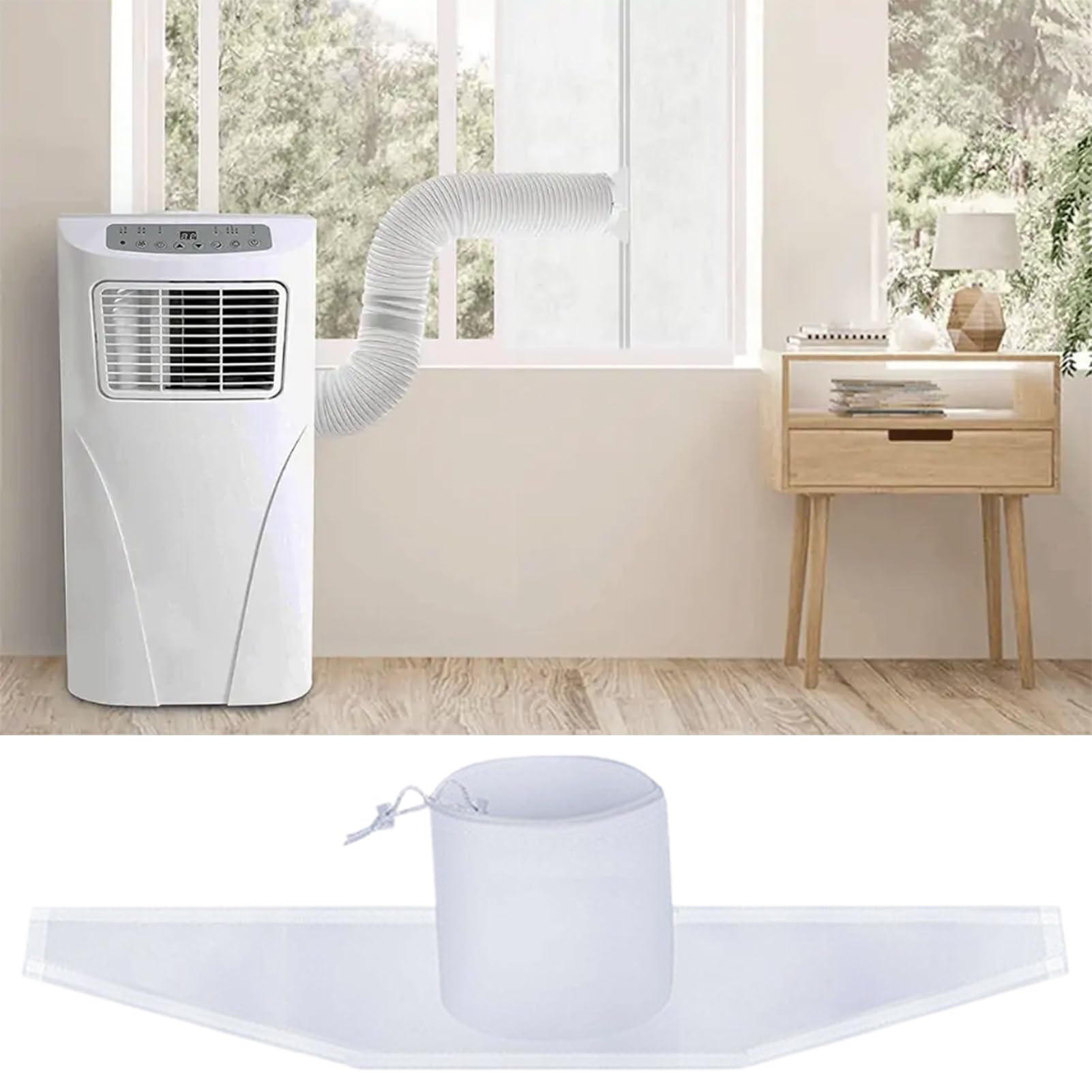 Sigillante per finestre da 500 cm, per climatizzatori mobili, aria condizionata, asciugatrici, asciugatrici, asciugatrici, hot Air per il fissaggio a finestra, lucernari, finestre a battente