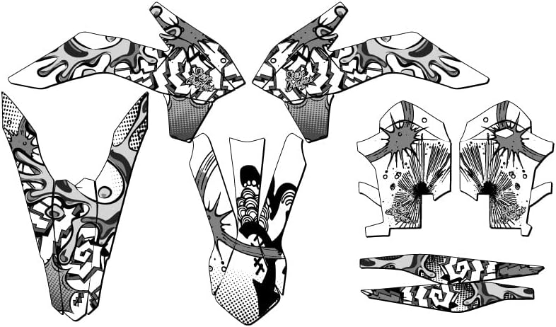 2014 EXC Zany White Senge Graphics Base Kit Compatible with KTM