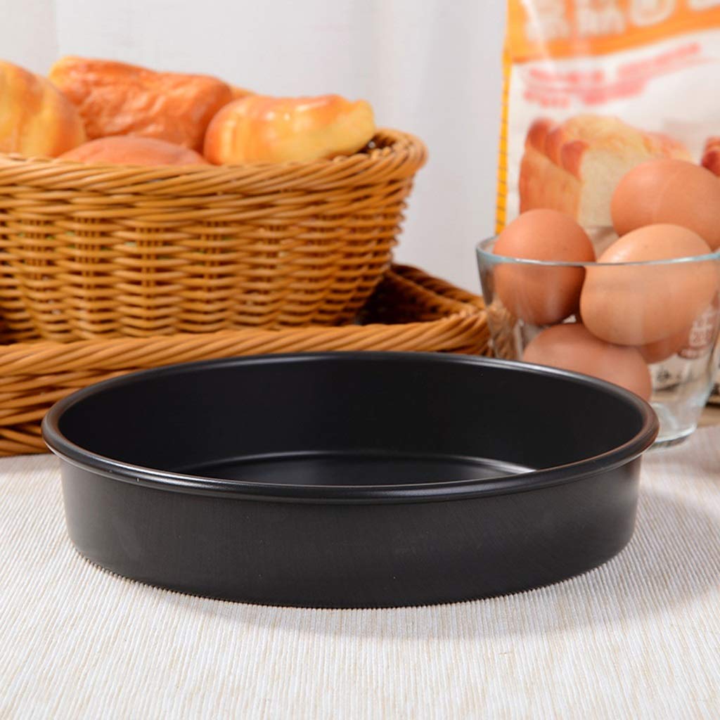 QUNINE Teglia per Pizza Tonda Profonda in Lega di Alluminio, teglia Antiaderente per Torta, teglia per Torta, 6/7/8/10/12 Pollici (Dimensioni: 6 Pollici) (Nero 7 Pollici)
