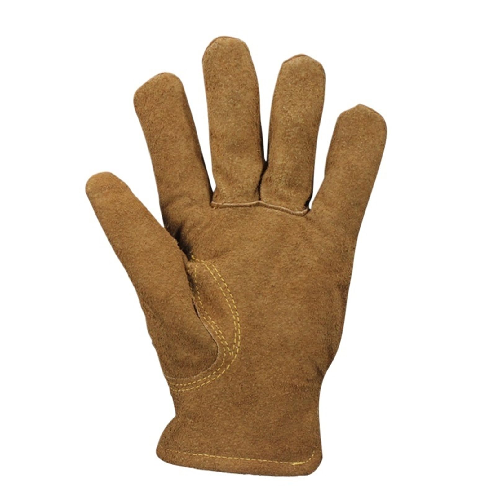 Generico Guanti da lavoro invernali, pelle crosta di mucca con fodera termica in cotone for lavori a basse temperature