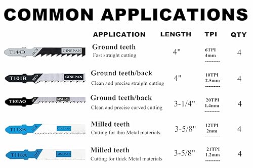 Miniatura 9 de Hojas de sierra de calar con mango en T, 20 unidades, T144D con estuche, compatibles con Bosch Dewalt Black y Decker Juego de hojas de sierra de