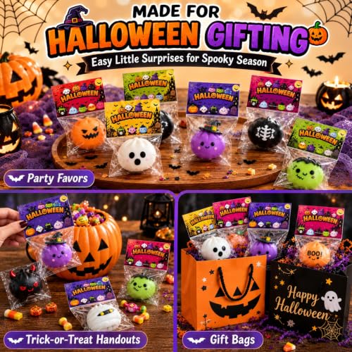 Image of 24 Pack Halloween Squishy Toy with Gift Card, Mochi Squishy Toys