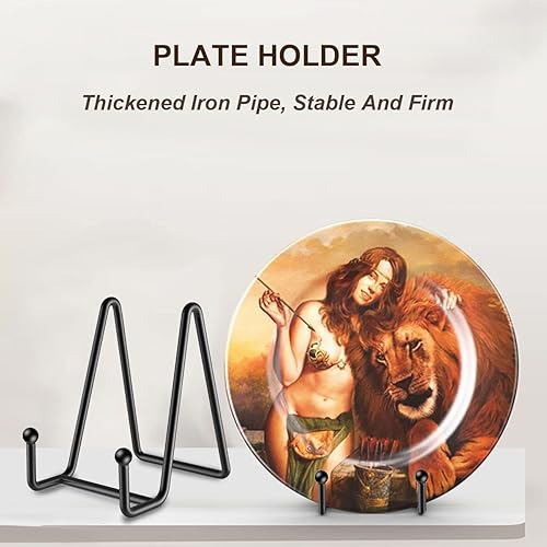 Miniatura 7 de Hoewina Soportes para Platos de Exhibición, Paquete de 3 Soportes para Platos de 4.5 Pulgadas, Soporte de Marco Metálico para Soporte de Libros,