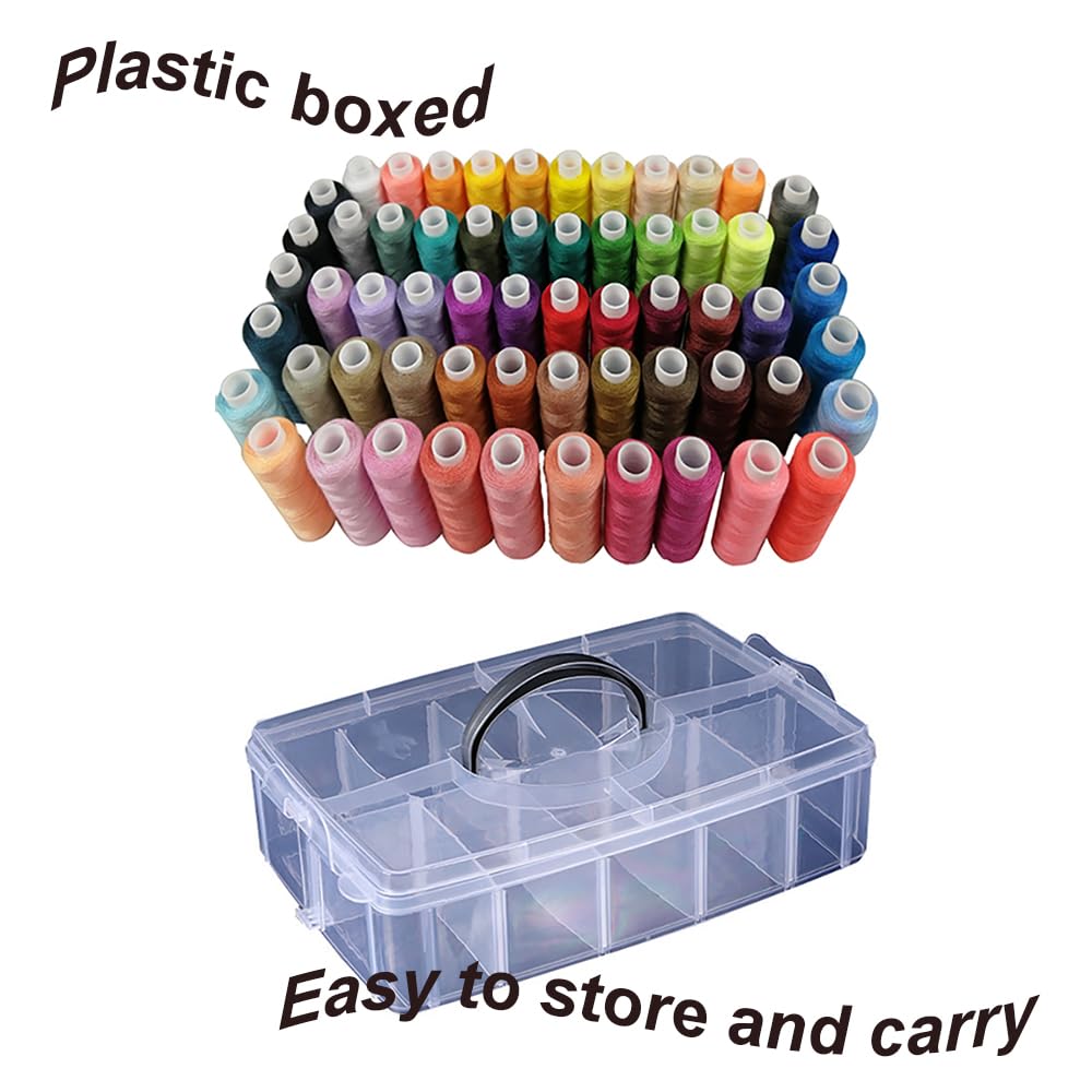 Filo Da Ricamo,Filo Per Cucire,Filo Per Ricamo a Macchina（60 Colori）,Compatibile Con i Colori Janome e Ra,Portatile,500m Per Rotolo,Adatto Per Il Ricamo e La Maggior Parte Delle Macchine Da Cucire