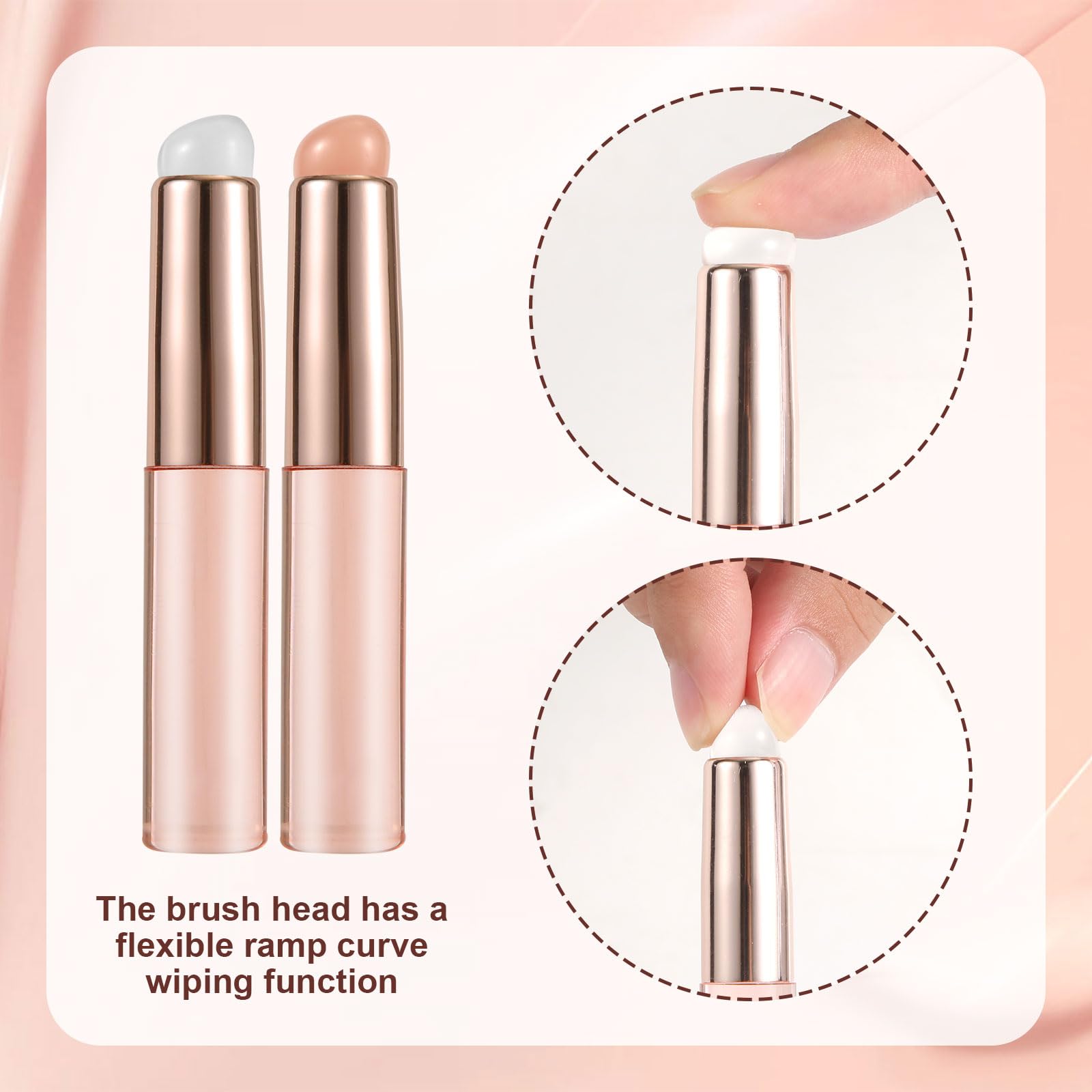 2 Pezzi Pennello per Labbra in Silicone, Applicatore Maschera Labbra con Cappuccio Multifunzionale Pennello Trucco per Rossetti Lucidalabbra Balsamo Labbra Correttore e Nail