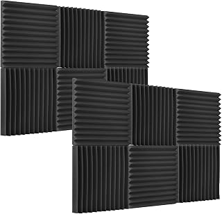 12pcs Pack Studio Foams 30302.5cm Sound Insulation Absorbing Panels in Dark Grey Light Grey Red for Recording Home Studios (24pcs)