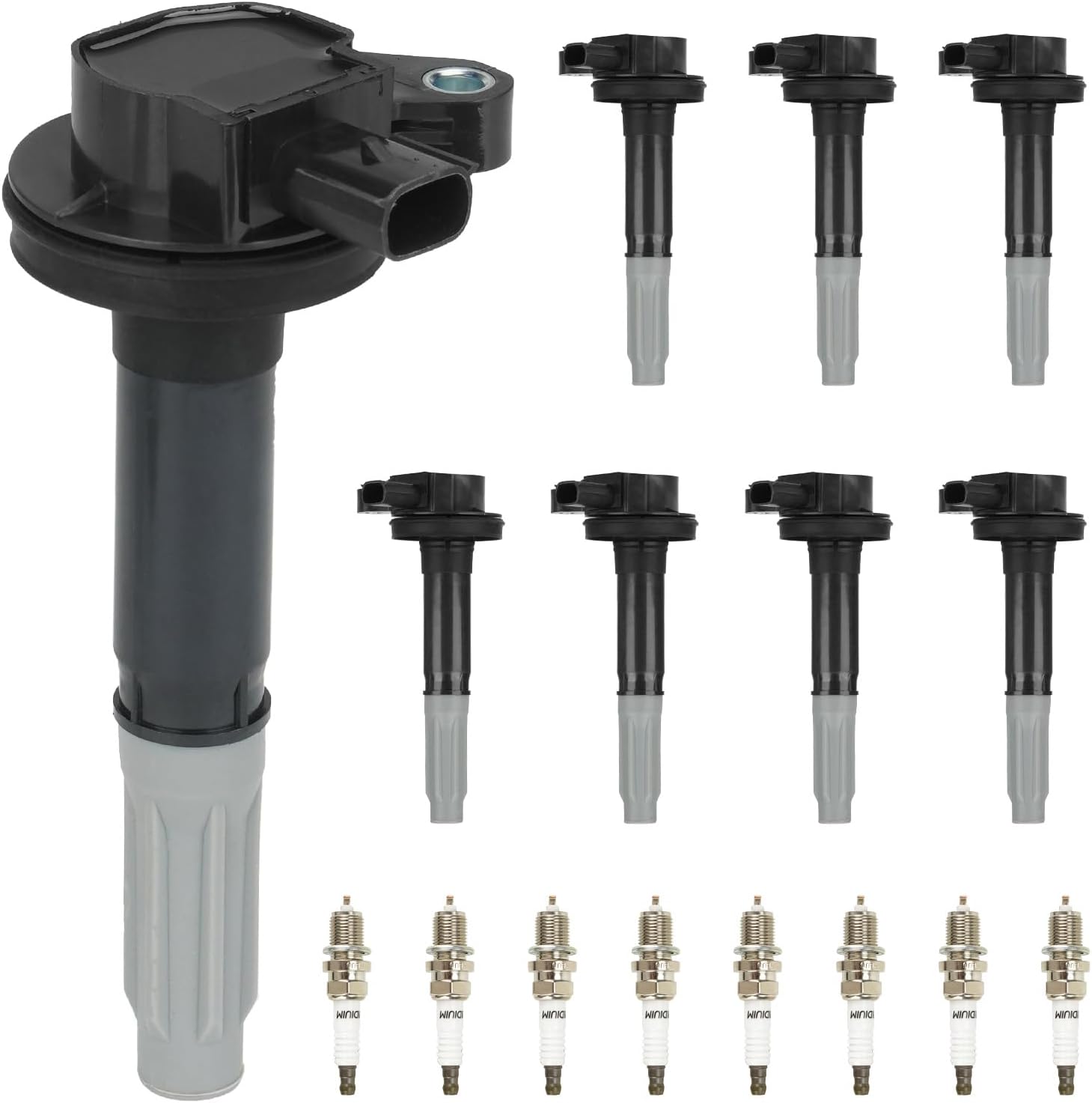 Ignition Coils Pack & Iridium Spark Plugs UF622 for Ford F150 F-150 5L 2011 2012 2013 2014 2015 2016, Mustang 2011-2015 UF-622 SP548 5C1859 GN10420 C1802-8 Set