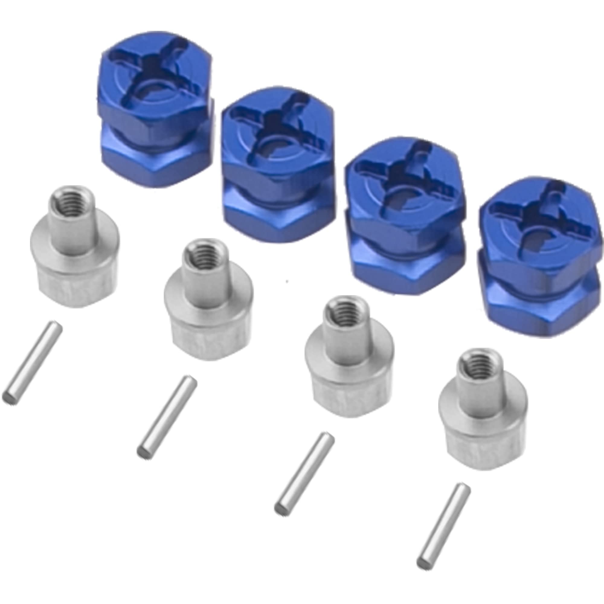 Vgoohobby 12mm Hex Wheel Hubs RC Hex Hub Drive Adapter Thickness 12mm Offset Extension Compatible with Axial SCX10 90046 D90 Tamiya MST 1/10 RC Crawler Car (Blue)