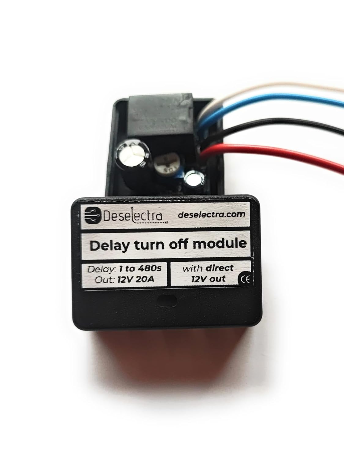 Easy to use car Timer Switch Relay 1-480 sec delay-Off 20A Direct 12V Out