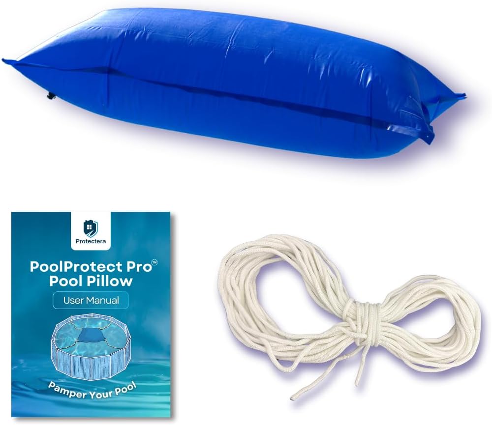 Premium 4"x8" Pool Pillows for Above-Ground Pools | Ultra Thick & Durable Pool Air Pillows | PoolProtect Pro Premium Cold- and UV-Resistant | by Protectera (Blue, 4x8 Pillow)