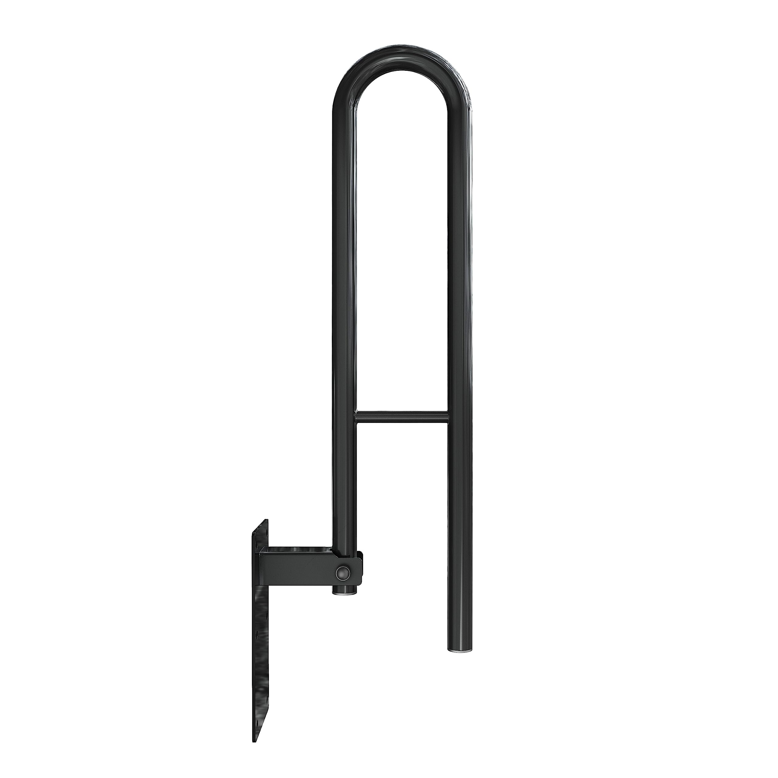 Aquabad® Barra de Apoyo abatible de acero, negro, 60 cm