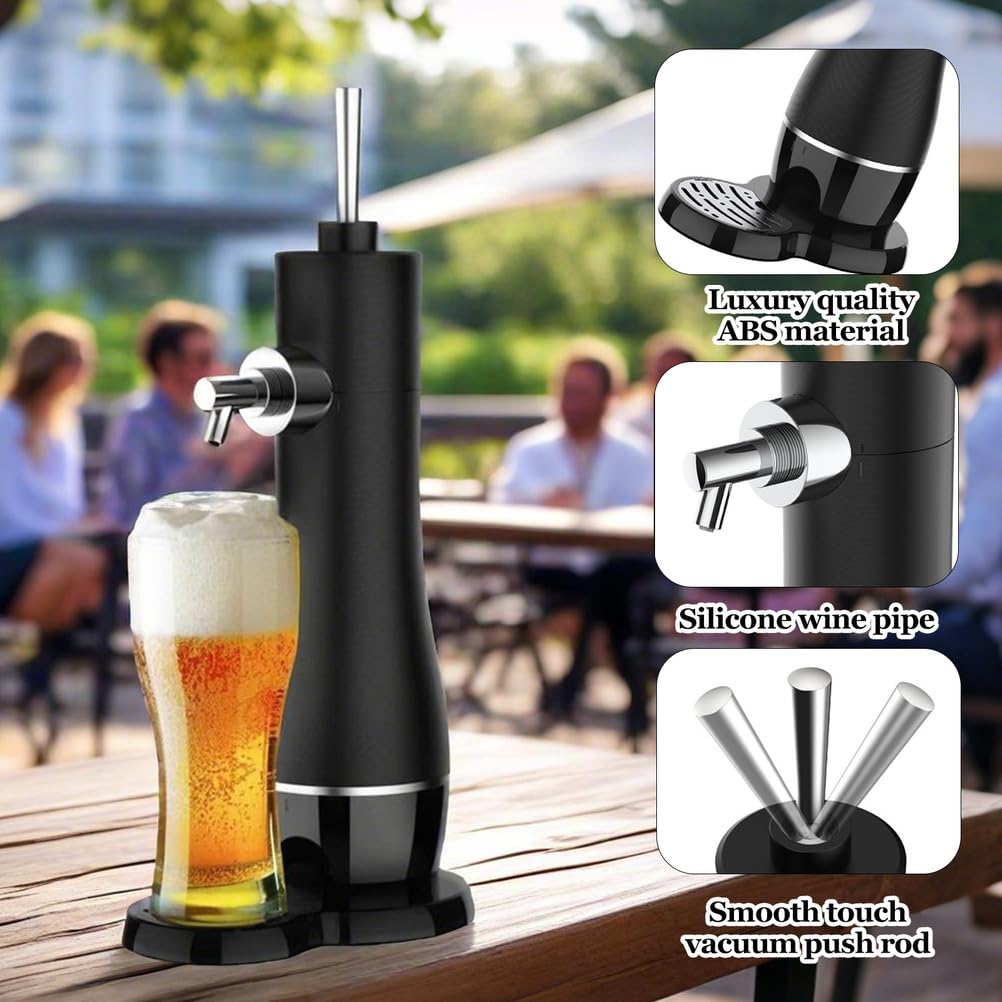 Mini système de bière pression pour canettes et bouteilles, système de distributeur de bière pression portable, machine à mousse ultra fine pour les amateurs de bière, bars, camping en plein