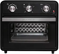 Forno Elétrico de Bancada de 22 Litros, Forno Air Fryer Preto, Fogatti 110V