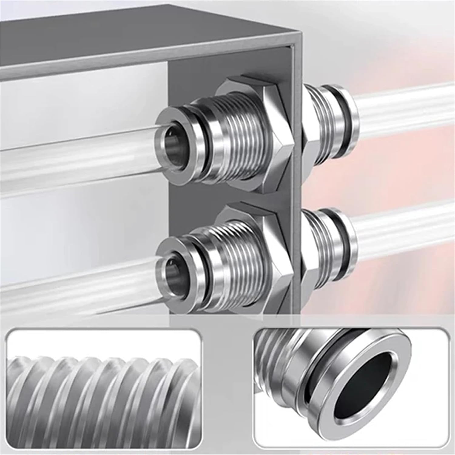 4/6/8/10/12/14/16mmm OD Tube PM Straight Pneumatic Air Fittings Bulkhead Union Push To Connect Quick Connector 10/50Pcs(PM-16,10 pcs)