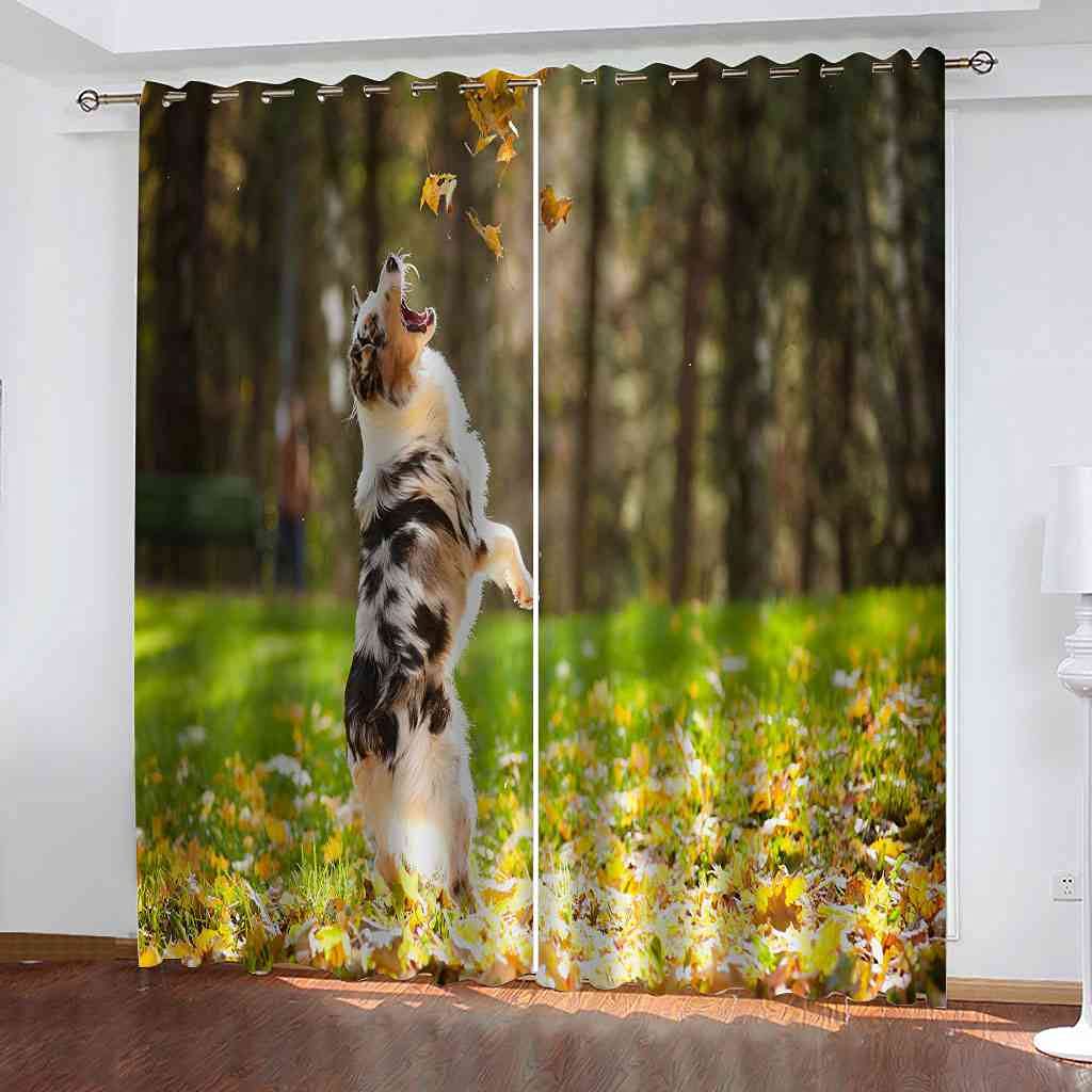 Rideau occultant isolant thermique chiot animal 300x270 cm lourd solide